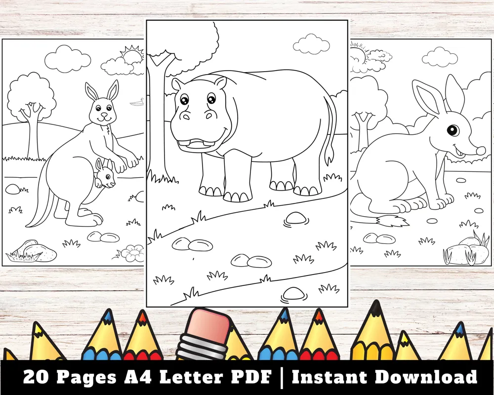 Animal Coloring Pages for Kids – Fun Printable Art (PDF Download)