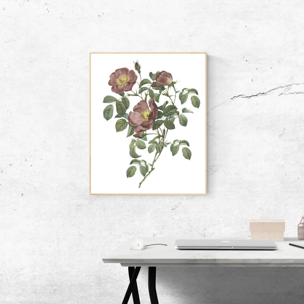 Botanical Flower Art Print, Floral Wall Decor (Digital Download)